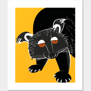 Black bear cat Posters and Art